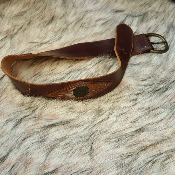 VINTAGE THRASHED SUPER WIDE BOHO LEATHER BELT▪S▪ - Picture 7 of 7